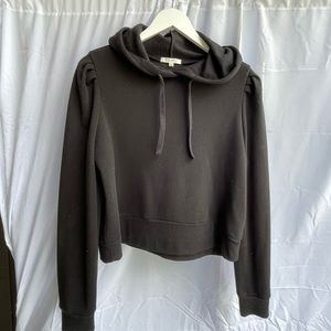 Z Supply Puff Sleeve Black Sweatshirt